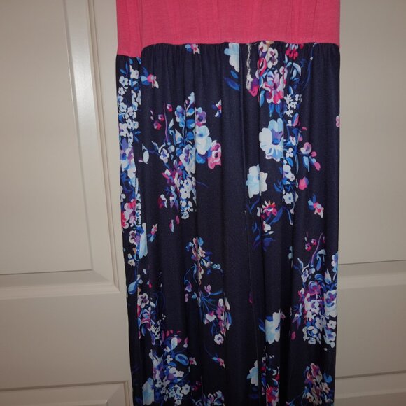 Floral Maxi Dress for Women - Pink and Navy - Picture 7 of 7